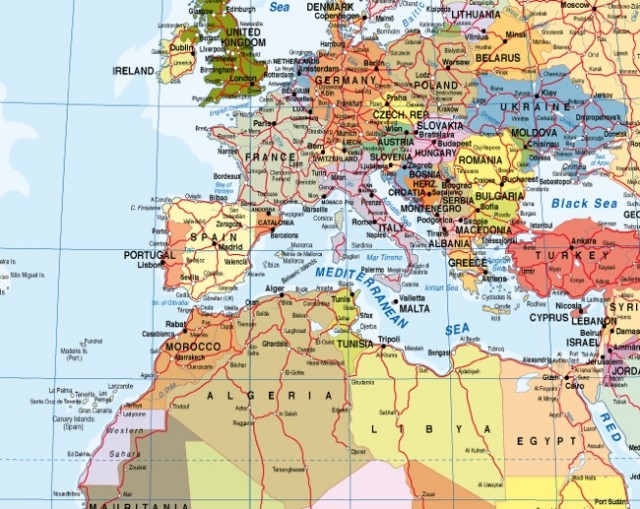 mapa d'Europa i nord-Africa
